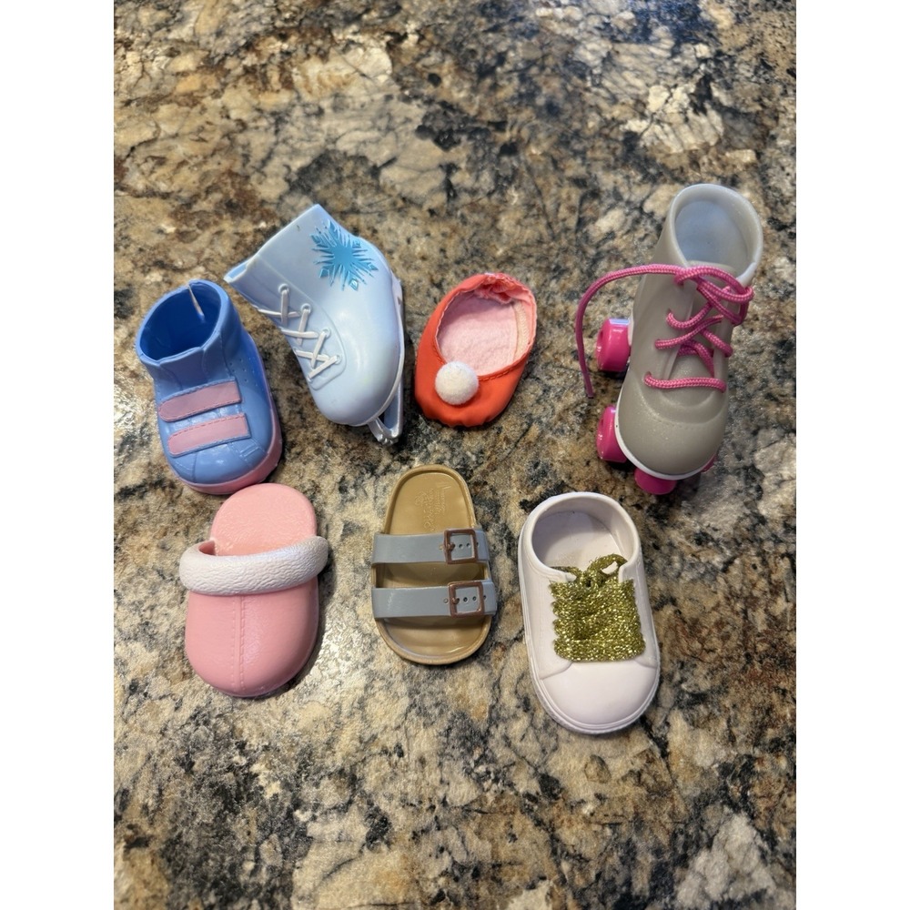Our Generation 18" Doll Single Shoe Lot Of 7 Mixed Styles, Skates, Replacement